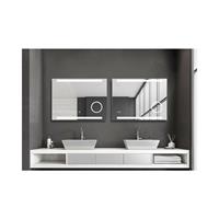 TALOS King 80 x 60 cm - Lichtfarbe neutralweiß - Beleuchteter Kosmetikspiegel mit 3-facher Vergrößerung - Digitaluhr - umlaufender Aluminiumrahmen - 