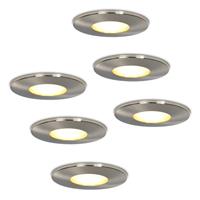 HOFTRONIC™ Set van 6 stuks dimbare LED inbouwspots Vegas met 5 Watt spot IP44