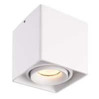 Hofronic Dimbare LED opbouw plafondspot Esto Wit incl. GU10 spot 5W 2700K IP20 kantelbaar