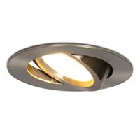 HOFTRONICâ¢ Dimbare LED inbouwspot RVS Rome 6 Watt 2700K warm wit Kantelbaar IP44