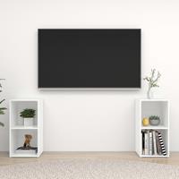 VidaXL TV-Schränke 2 Stk. Hochglanz-Weiß 72x35x36,5 cm Spanplatte 
