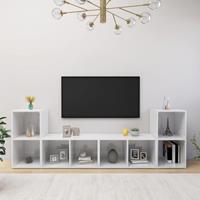 VidaXL TV-Schränke 4 Stk. Hochglanz-Weiß 72x35x36,5 cm Spanplatte 