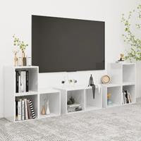 VidaXL 6-tlg. TV-Schrank-Set Hochglanz-Weiß Spanplatte 