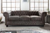 Bank 3-zits Chesterfield II Antiek Grijs 205cm - 40517