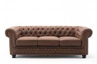 Bank 3-zits Chesterfield II Vintage Bruin 205cm - 40652