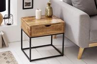 Nachtkastje/Bijzettafel Iron Craft 45cm natuur mango - 39589