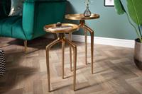 Bijzettafel Abstract 2-delige Set Aluminium Goud - 40357