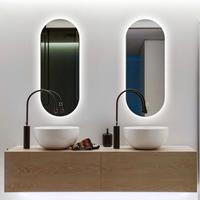 Saniclear Set van 2  Parma ovale spiegels met LED-verlichting en spiegelverwarming 100x50cm