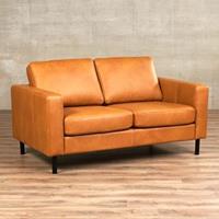 ShopX Leren bank match 2 zits bruin zits bank bruin leer, bankstel bruine kleur