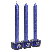 Spiru Derde Oog Chakra Kubus Kaarshouders + Kaarsen (Set van 3)