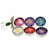 Spiru Kaarsen Frangipani Bloemen (Set van 3)