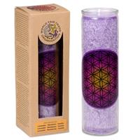 Spiru Geurkaars Stearine Flower of Life - Paars (100 Branduren)