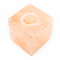 Spiru Zoutsteen Waxinelichthouder Oranje Kubus (1.3 kg) ca. 12 x 12 cm