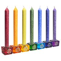 Spiru Set: 7x3 Chakra Dinerkaarsen + 7 houders