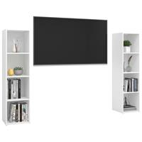 vidaXL Tv-meubelen 2 st 142,5x35x36,5 cm spaanplaat hoogglans wit