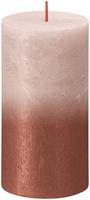 Bolsius Sunset rustiek fading metallic stompkaars 130/68 Misty pink + Amber