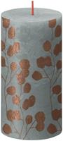 Bolsius Rustik Stumpenkerze Silhouette Eukalyptusgrün + Kupfer 13 cm Stumpen- und Kugelkerzen