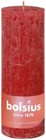 Bolsius Rustik Stumpenkerze zartes rot, Höhe 19 cm, Ø 6,8 cm Stumpen- und Kugelkerzen