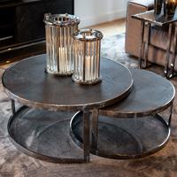 Richmond Interiors Richmond Salontafel 'Blackbone' Eikenhout en Staal, kleur Zwart en Zilver