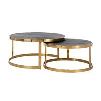 Richmond Interiors Richmond Salontafel 'Blackbone' Eiken en staal, kleur Zwart / Goud