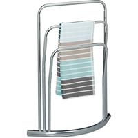 RELAXDAYS Handtuchständer CURVY mit 3 Handtuchstangen HxBxT: ca. 85 x 66 x 20 cm frei stehender Handtuchhalter aus Metall in Edelstahl-Optik als