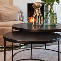 Richmond Interiors Richmond Salontafel 'Bolder' Set van 2 stuks, kleur Zwart