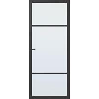 CanDo Capital binnendeur Nashville zwart blank glas opdek links 78x201,5 cm