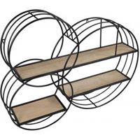 Plantenwinkel.nl Wallhanger Edinburgh 3 Circles Black S 104x22x79 cm zwart industrieel wandrek