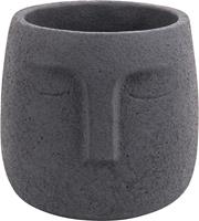 Expo XL Bloempotten Plant Pot Gezicht, Cement Blauw