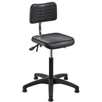 meychair Werkdraaistoel, PU-schuim, met voetdoppen, hoogteverstelling 490 - 630 mm