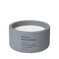 Blomus FRAGA Duftkerze Rose & White Musk, Duft Kerze, Candle, Beton, flintstone, 7 cm, 65959 - 