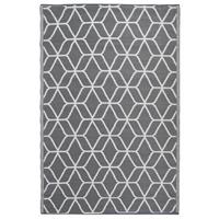 esschertdesign Esschert Design Außenteppich Grafiken 180 x 121 cm Grau und Weiß OC25 