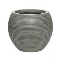 Pottery Pots Pot Ridged Horizontal Abby S Dark grey 23x20 cm ronde bloempot