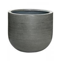 Pottery Pots Pot Ridged Horizontal Cody L Dark grey 42x37 cm ronde bloempot