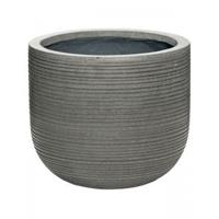 Pottery Pots Pot Ridged Horizontal Cody S Dark grey 28x25 cm ronde bloempot