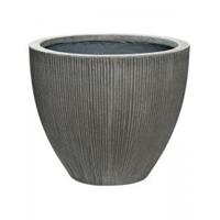 Pottery Pots Pot Ridged Vertical Jesslyn S Dark grey 51x43 cm ronde bloempot