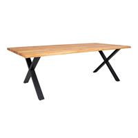 House Nordic Moderne bruine ''Toulon'' x-poot eetkamertafel - L240xB95xH75 cm