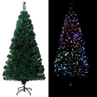 vidaXL Künstlicher Weihnachtsbaum mit Ständer Grün 120 cm Fiberoptik 
