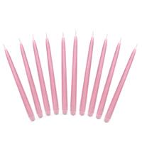 20x Stuks Dinerkaarsen Licht Roze 24 Cm - 5 Branduren - Kandelaar Kaarsen