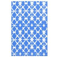 VidaXL Buitenkleed 120x180 Cm Pp Blauw En Wit