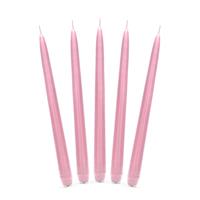 10x Stuks Dinerkaarsen Licht Roze 24 Cm - 5 Branduren - Kandelaar Kaarsen