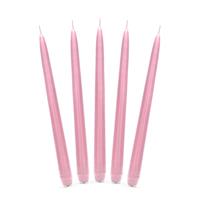 10x Stuks Dinerkaarsen Licht Roze 24 Cm - 5 Branduren - Kandelaar Kaarsen