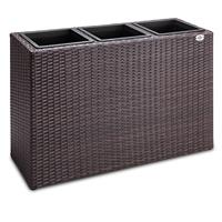 Casaria Polyrattan Blumentopf Braun 83x30,5x60cm