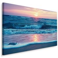 Karo-art Schilderij - Zee in pastel kleuren, premium print