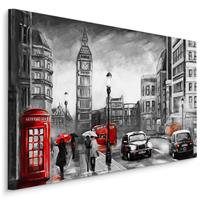 Karo-art Schilderij - Mooi overzicht van Londen, print op canvas, premium