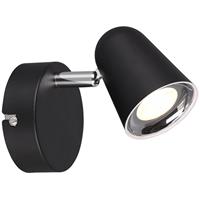 BES LED Led Wandspot - Trion Toluno - 3w - Warm Wit 3000k - 1-lichts - Rond at Zwart - Kunststof