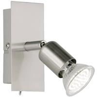 BES LED Led Wandspot - Trion Nimo - Gu10 Fitting - 3w - Warm Wit 3000k - 1-lichts - Rechthoek at Nikkel - Aluminium