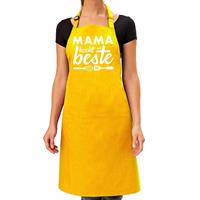 Bellatio Mama Kookt Het Beste Keukenschort Geel Voor Dames oederdag - Bbq Schort