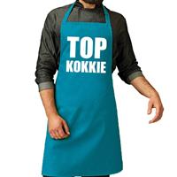 Bellatio Top Kokkie Barbeque Schort / Keukenschort Turquoise Blauw Voor Heren - Bbq Schorten