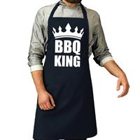 Bellatio Bbq King Barbeque Schort / Keukenschort Navy Blauw Voor Heren - Bbq Schorten